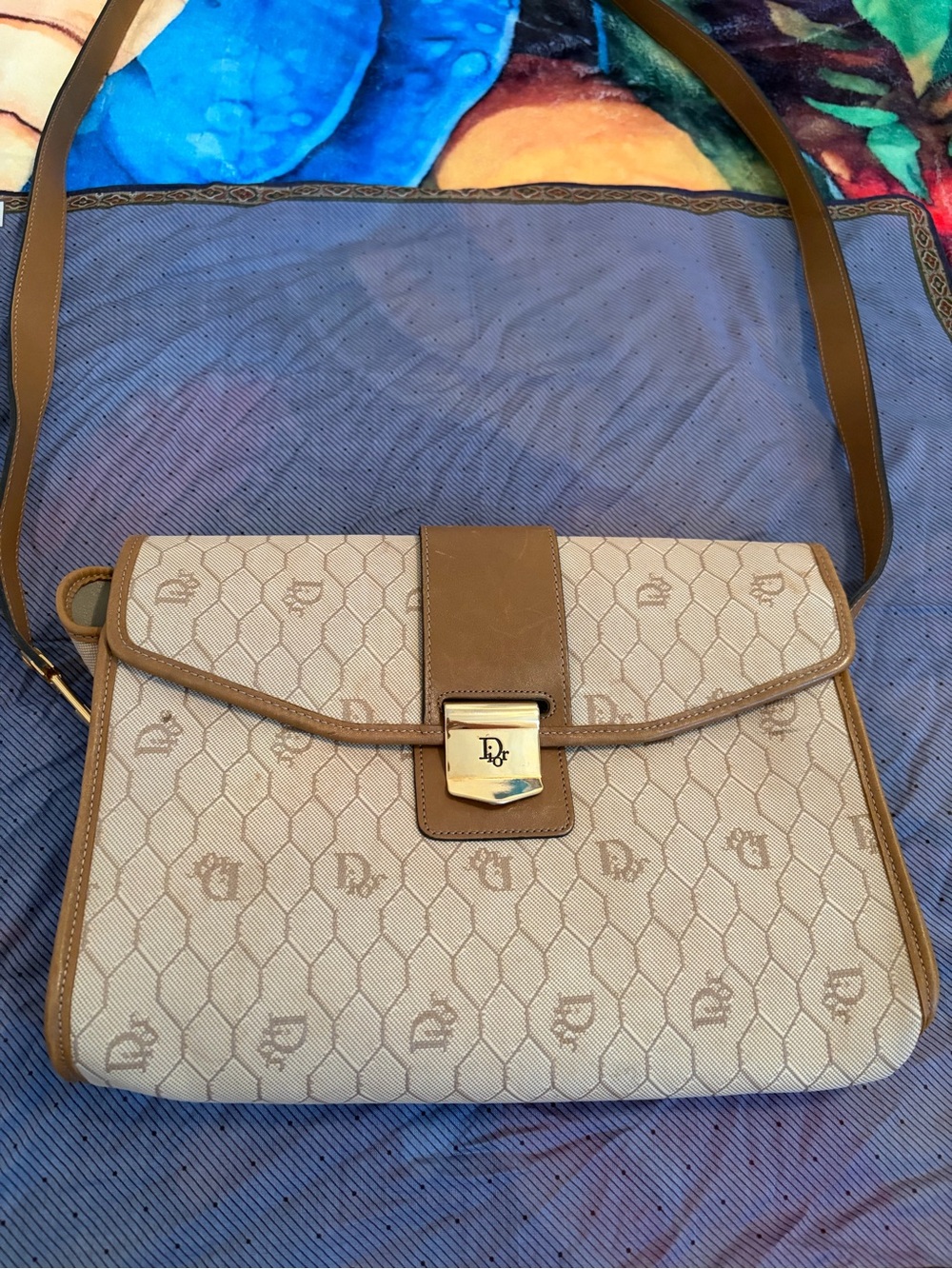 Vintage Dior Honeycomb Crossbody Rare Authentic
